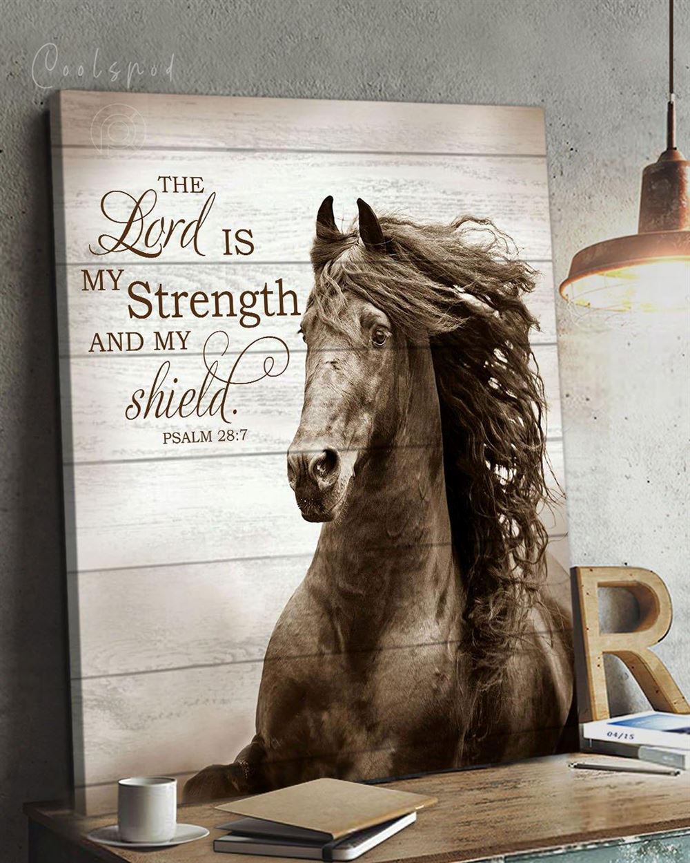 Horse Wall Art Canvas - The Lord Is My Strength And My Shield