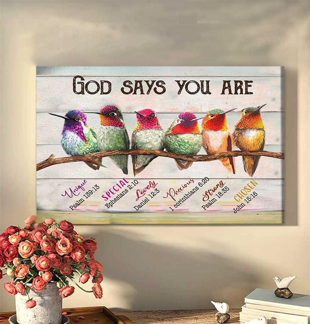 Hummingbird God Says You Are Wall Art Canvas Jesus Painting For Living Room Bedroom