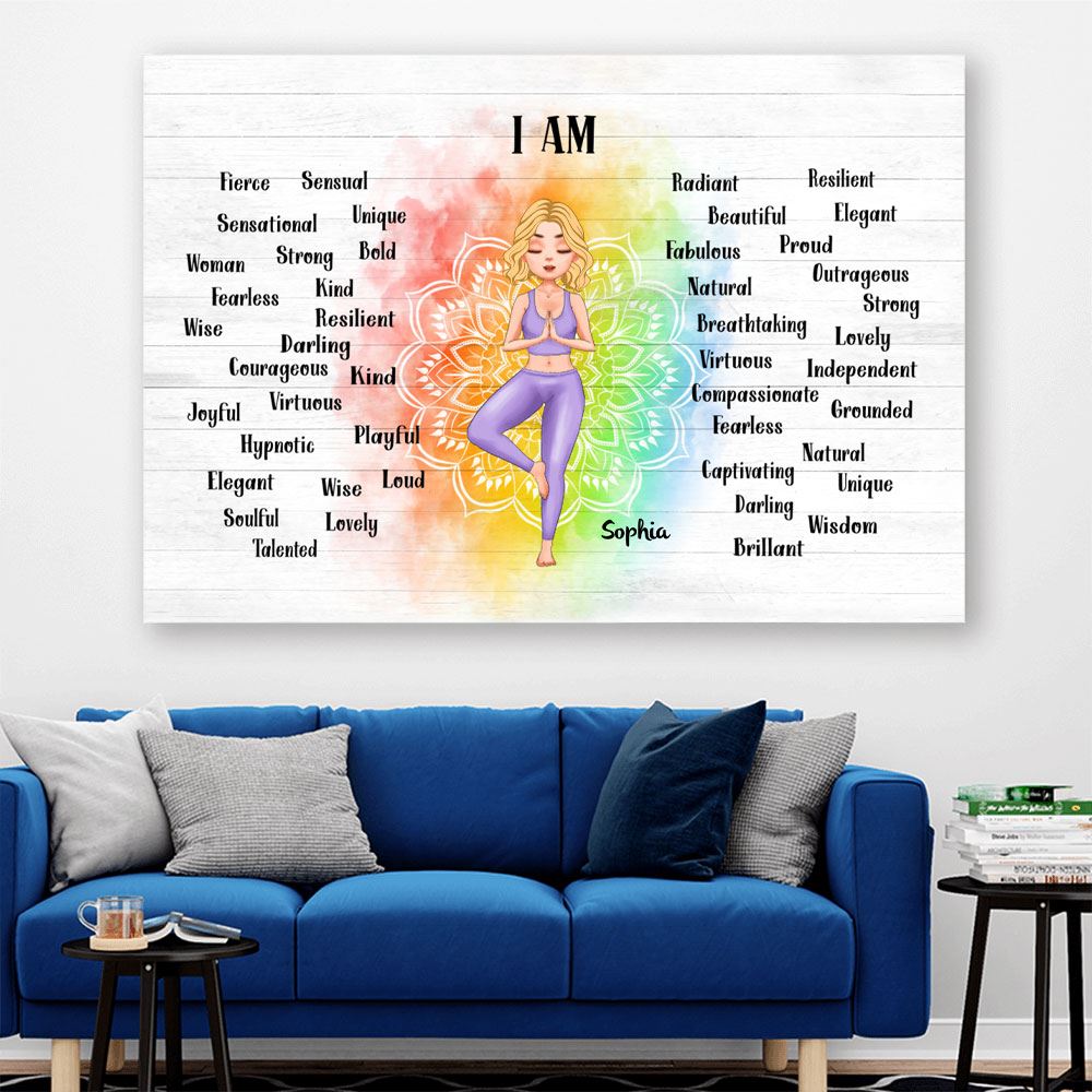 I Am Personalized Custom Yoga Canvasposter Gift For Yoga Lovers Yoga Girl