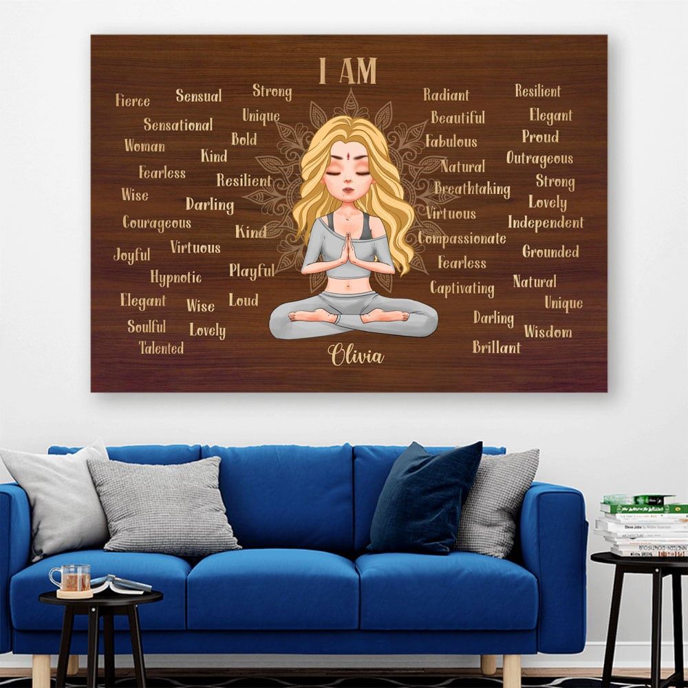 I Am Personalized Custom Yoga Poster Gift For Yoga Lovers Yoga Girl