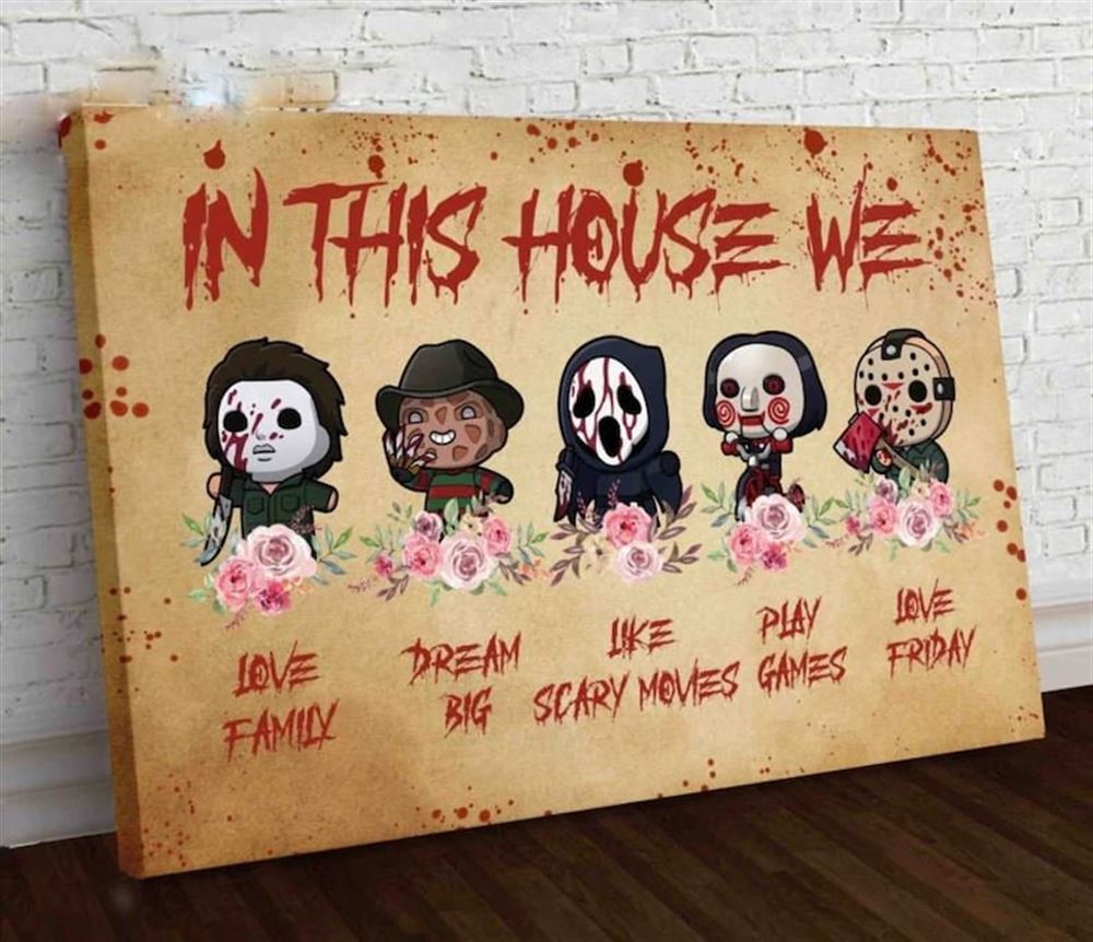 In This House We Home Halloween Poster Wall Art Decor