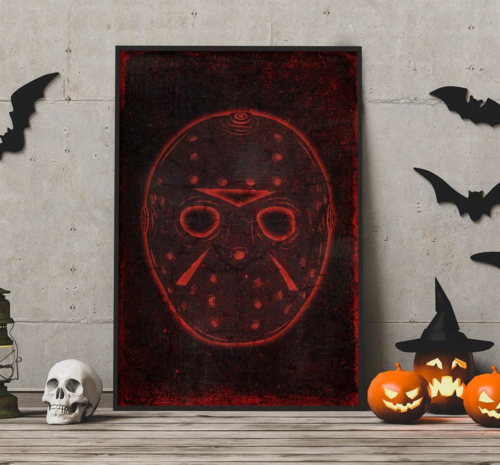 Jason Voorhees Mask Halloween Poster Wall Art Decor-trungten-8f5d4