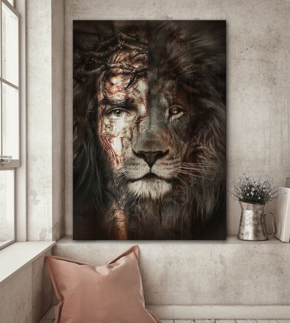 Jesus And Lion - The Perfect Combination Canvas