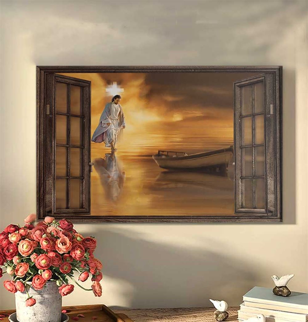 Jesus Through The Windows Canvas Wall Art