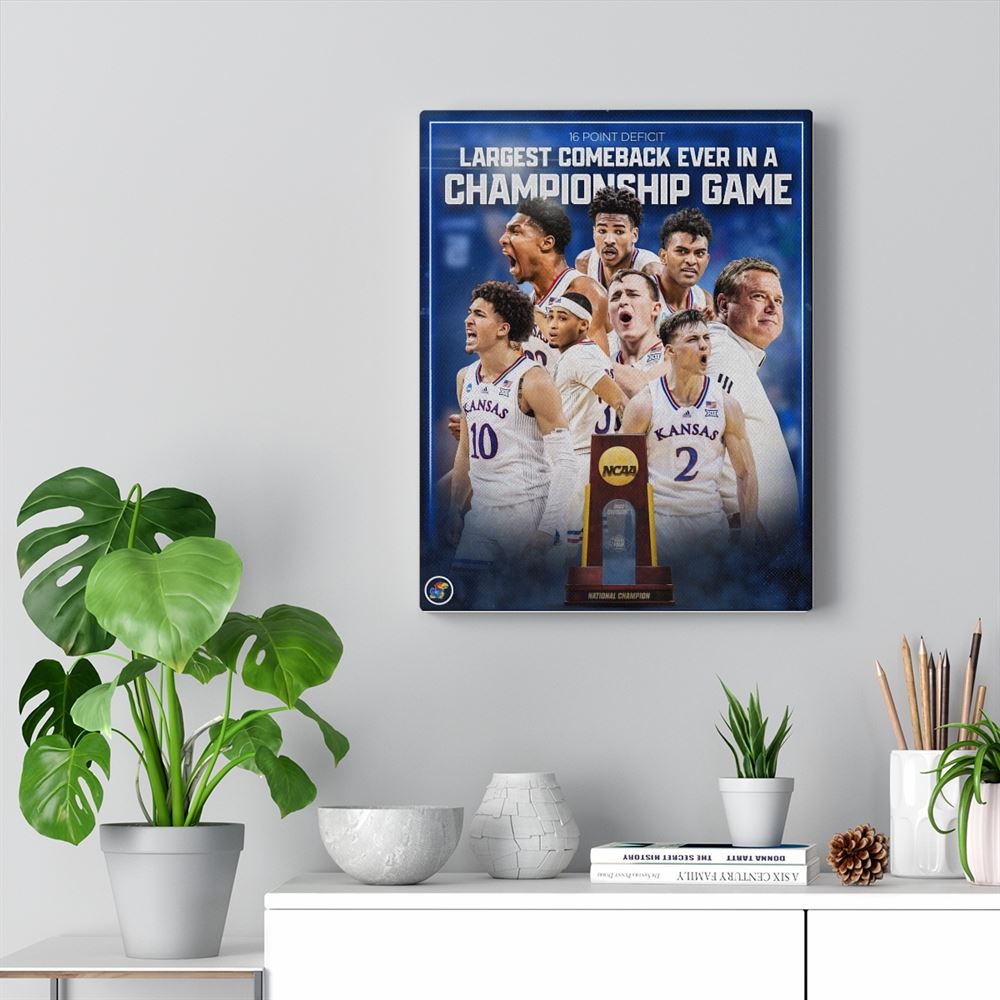 Kansas Jayhawks March Madness National Champs Canvas