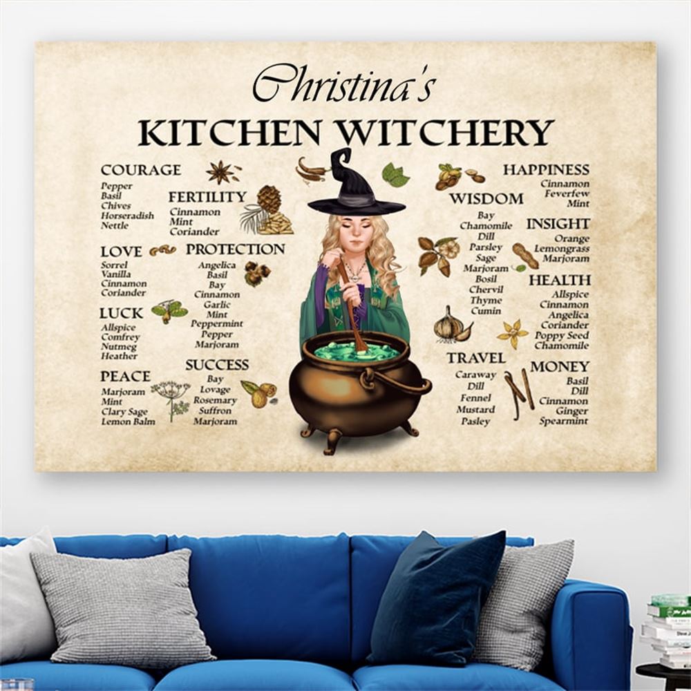 Kitchen Witchery Personalized Custom Hocus Pocus Canvas Poster Gift Idea For Halloween