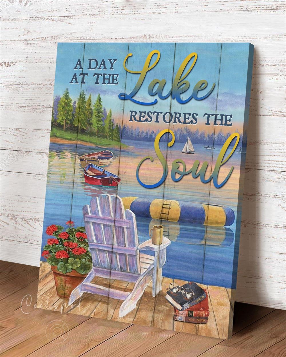 Lake A Day At The Lake Wall Art Canvas