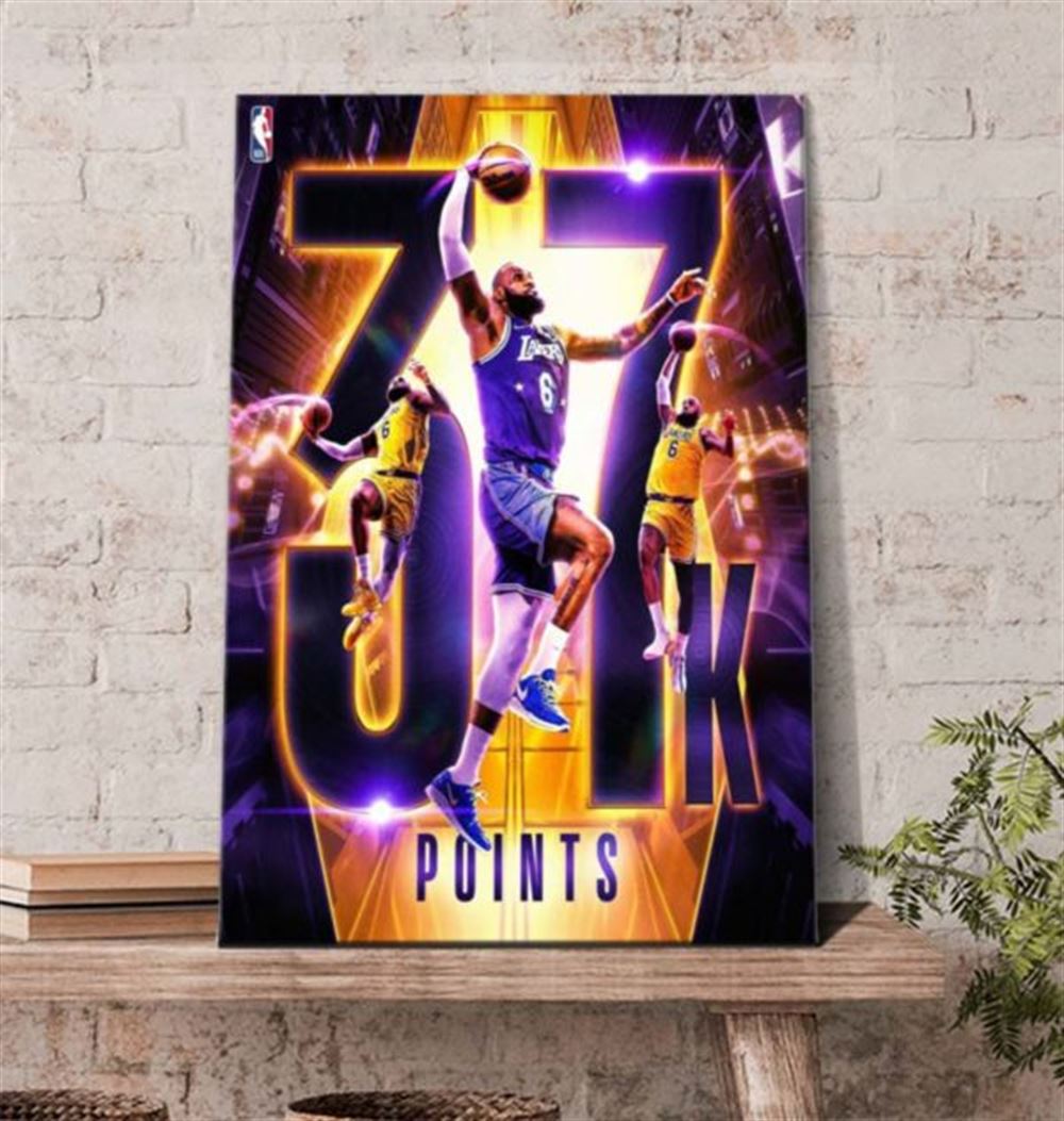 Lebron James Lakers 37k Points Record Poster