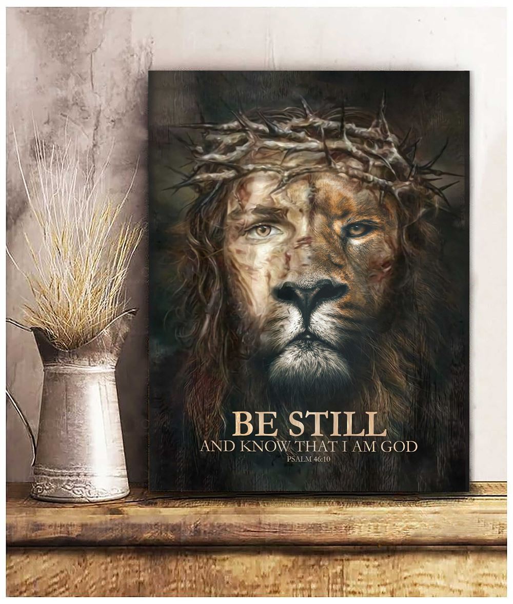 Lion Faith Be Still And Know That I Am God Wall Art Canvas