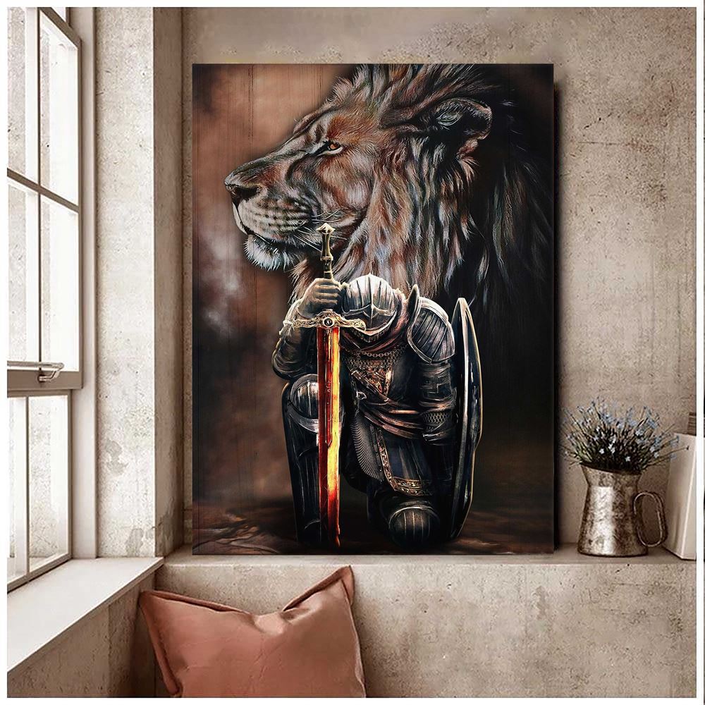 Lion I Am The Storm Canvas Warrior Wall Art