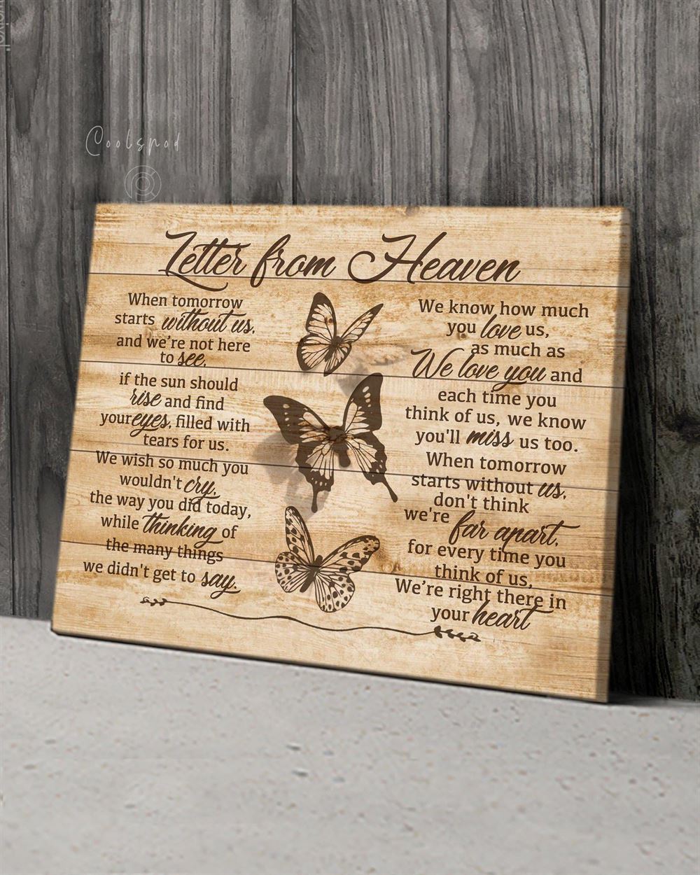 Loss Gift Letter From Heaven Wall Art Canvas