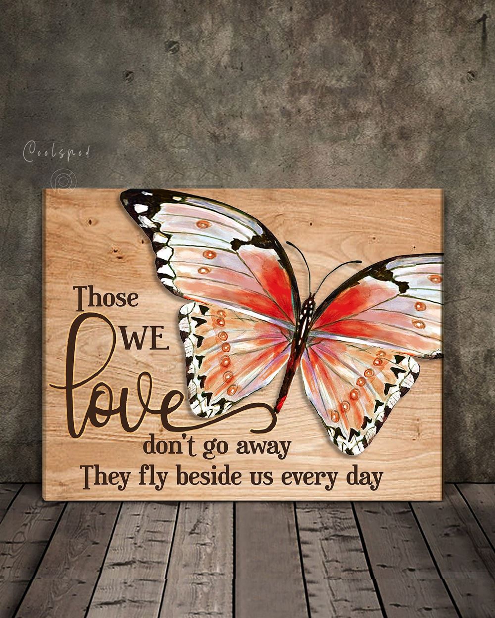 Loss Gift Wall Art Canvas Those We Love Dont Go Away Top 3 Home Decor Red Butterfly