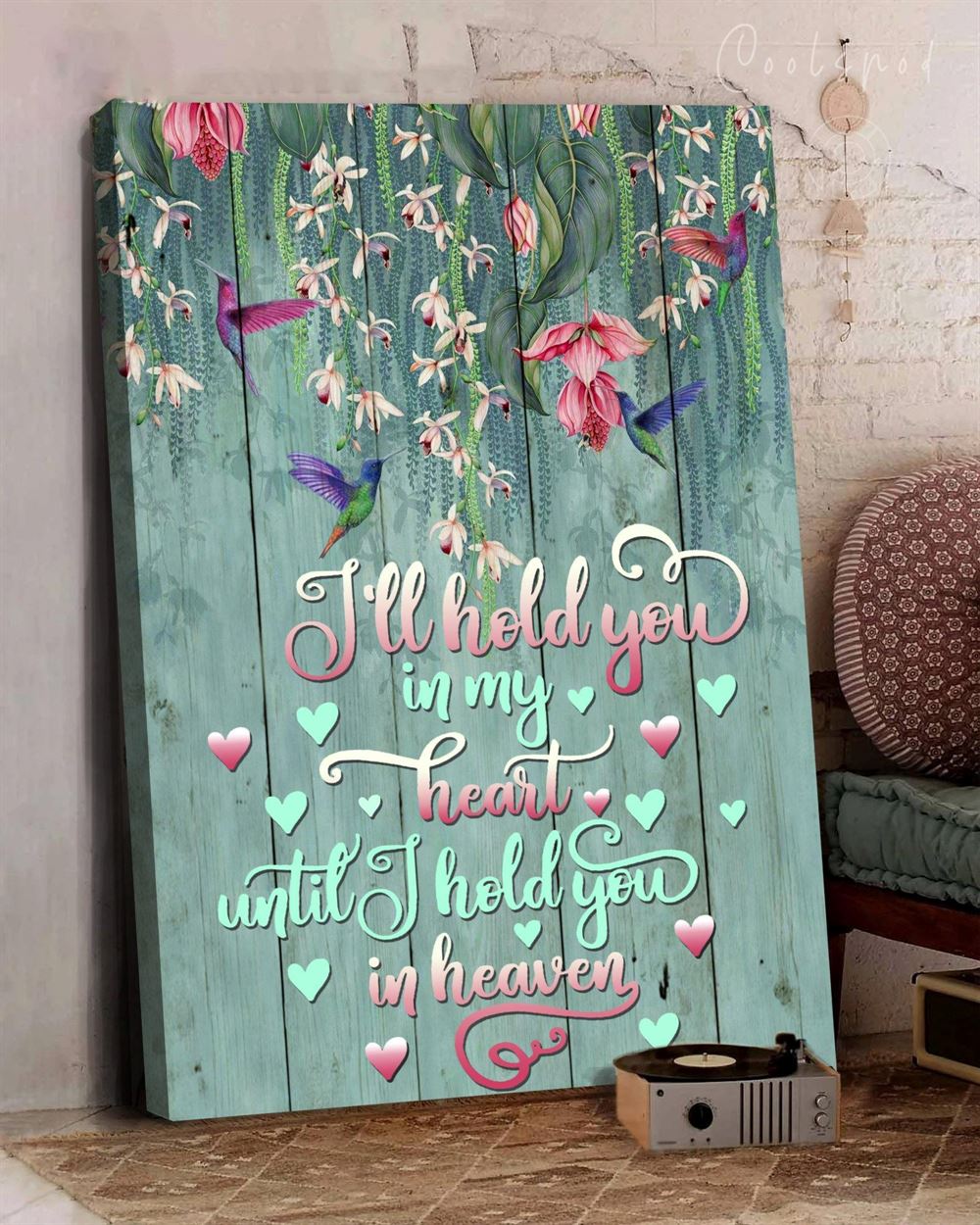 Memorial Gift Canvas Art - Hummingbird Hold You In My Heart Ver2 Top 3 Benicee