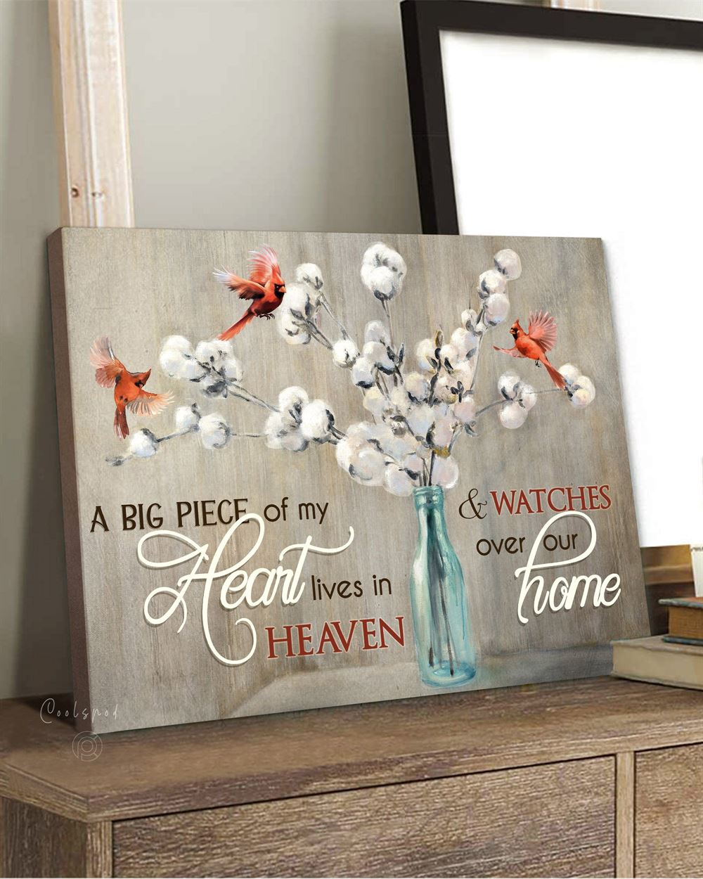 Memorial Gift Canvas - Heaven A Big Peace Of My Heart Lives In Heaven Top 5 Benicee