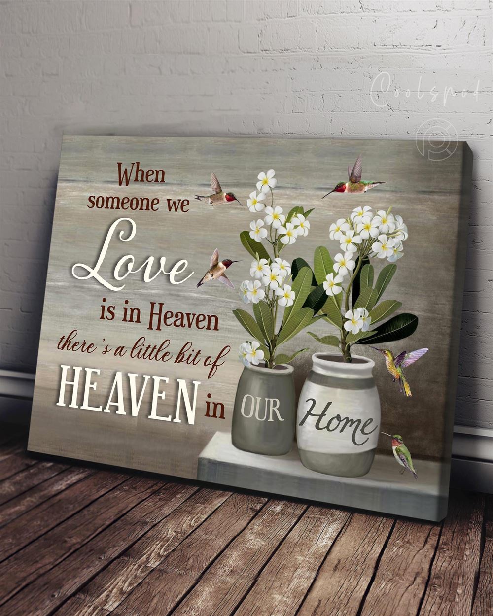 Memorial Gift Canvas Heaven Hummingbirds Frangipani Flowers Top 5 Benicee