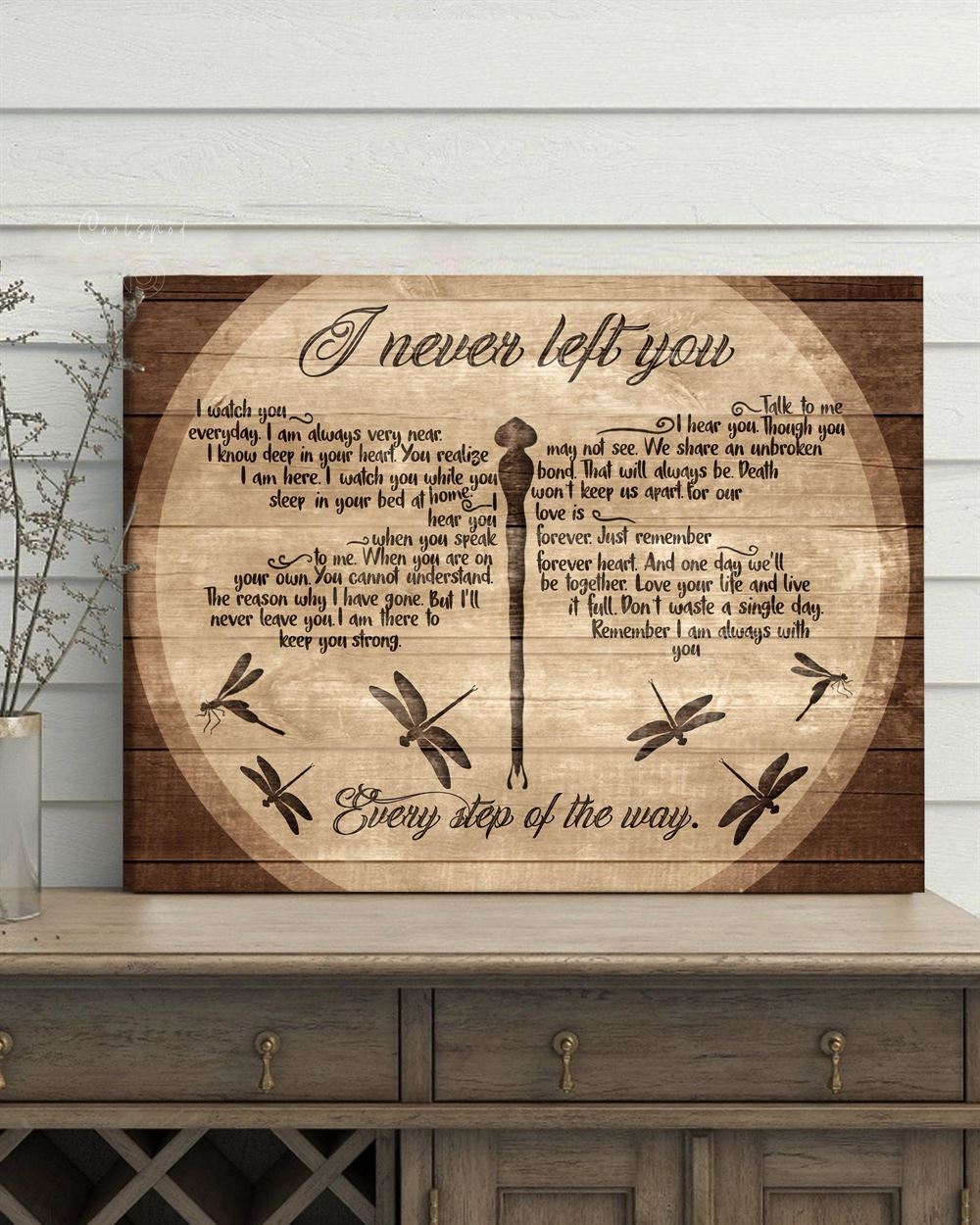 Memorial Gift Canvas - Sympathy Gift I Never Left You Dragonfly Version Top 5 Benicee