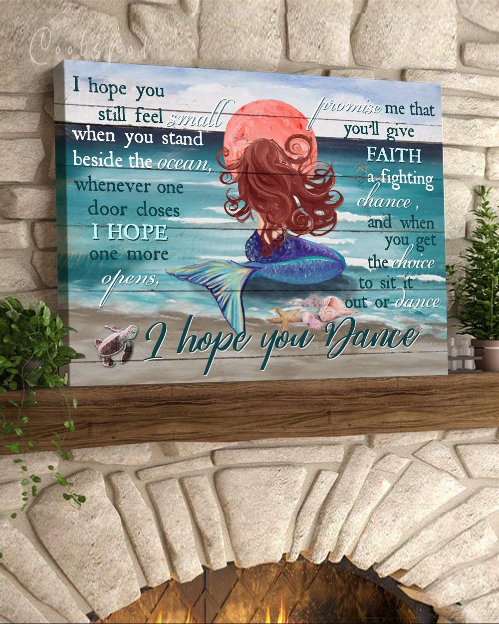 Mermaid Ocean Canvas I Hope You Dance Wall Art Hanging Canvas