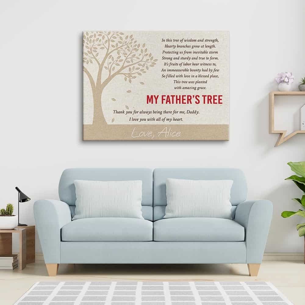 My Fathers Tree Custom Canvas Print Father Day Canvas Daddy Canvas