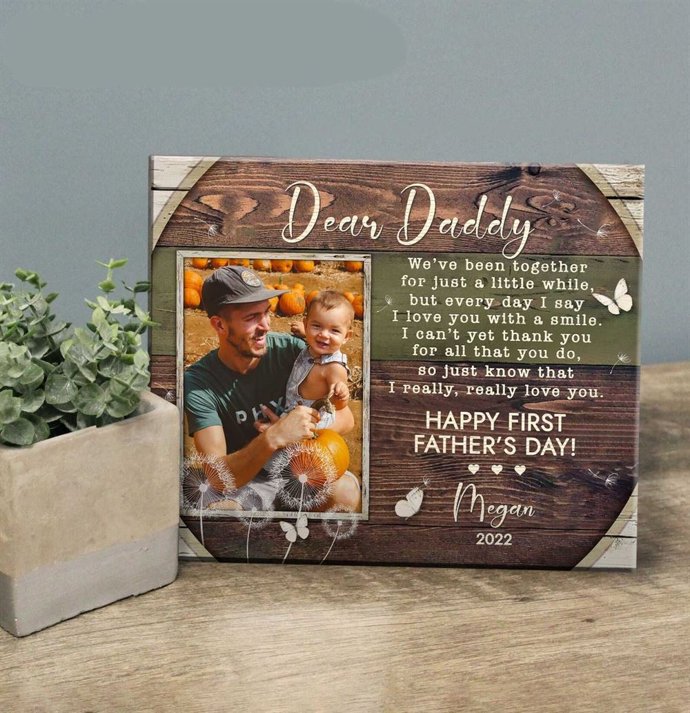 New Dad Gift From Wife First Fathers Day Picture Frame For Dad Fathers Day Gift For Husband Canvas