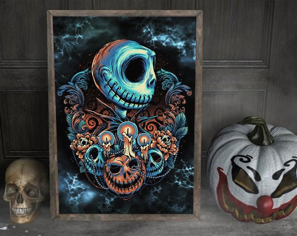 Nightmare Before Christmas Halloween Poster Wall Art Decor