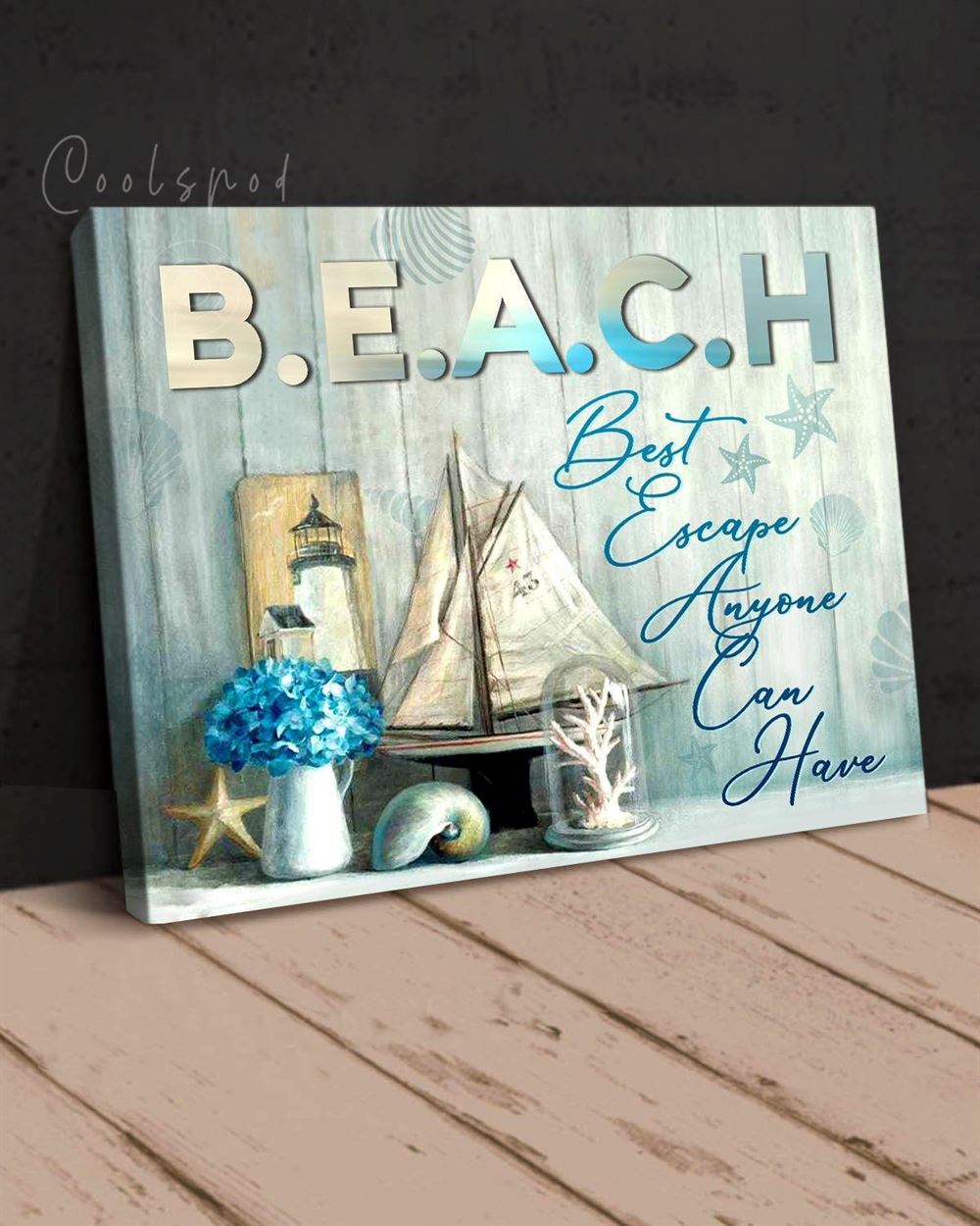 Ocean Beach Best Escape Wall Art Canvas