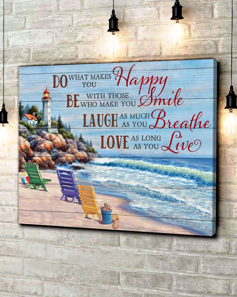 Ocean Do What Makes You Happy Wall Art Canvas