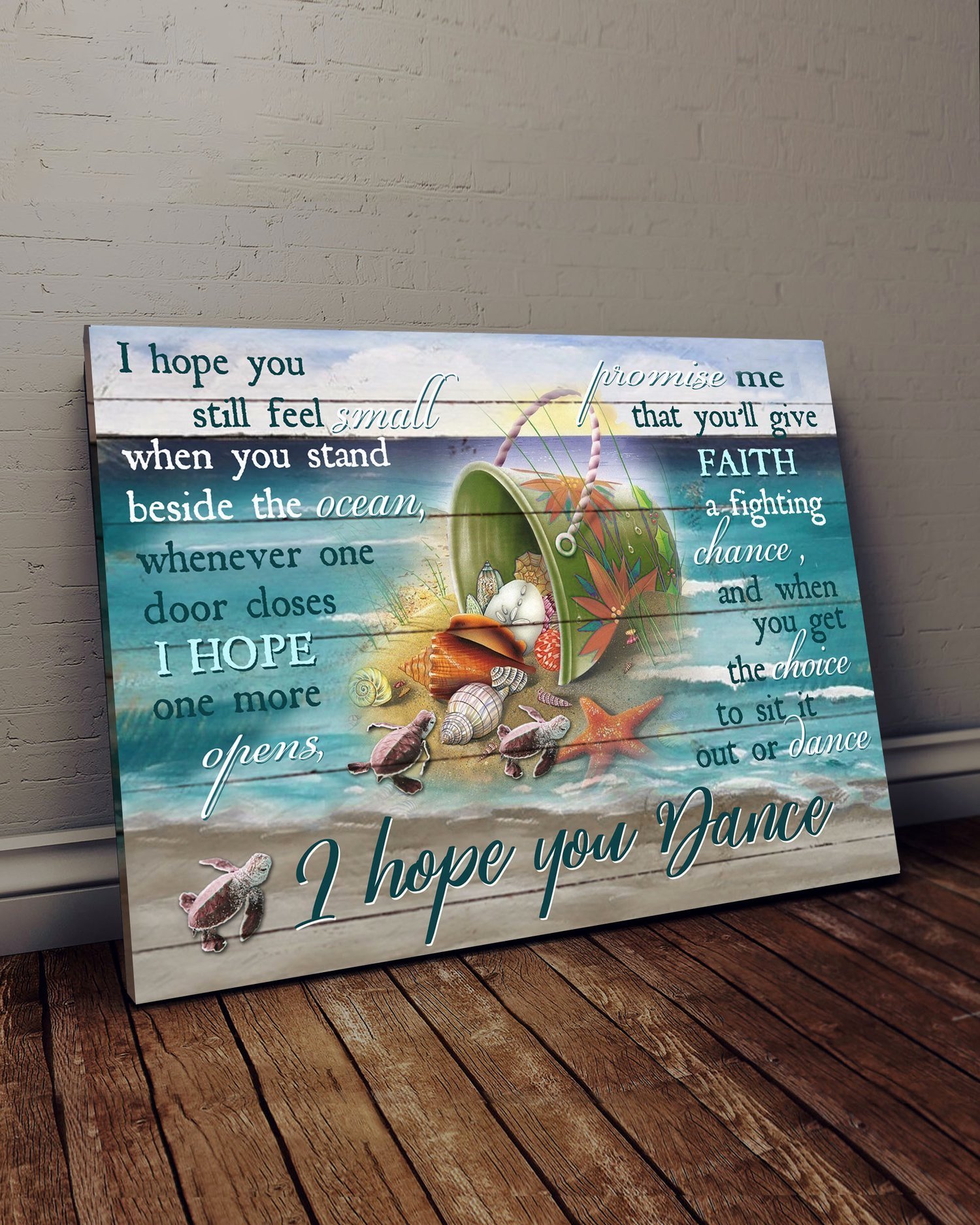 Ocean I Hope You Dance Full Wall Art Canvas