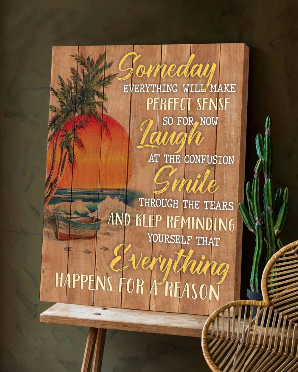 Ocean Sunset Someday Everything Will Make Perfect Sense Wall Art Canvas