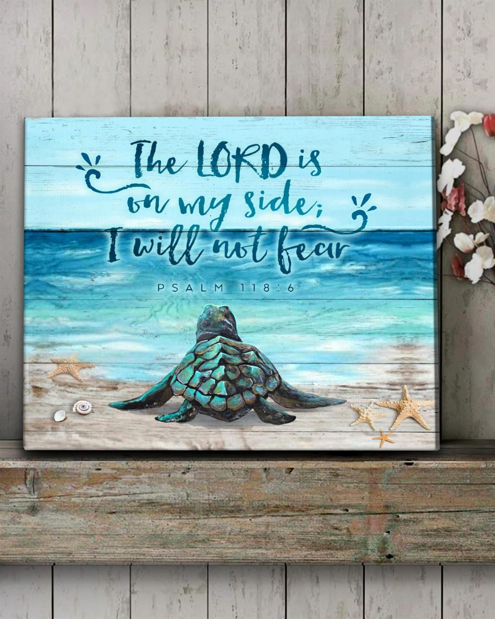 Ocean Turtle I Will Not Fear Op Wall Art Canvas