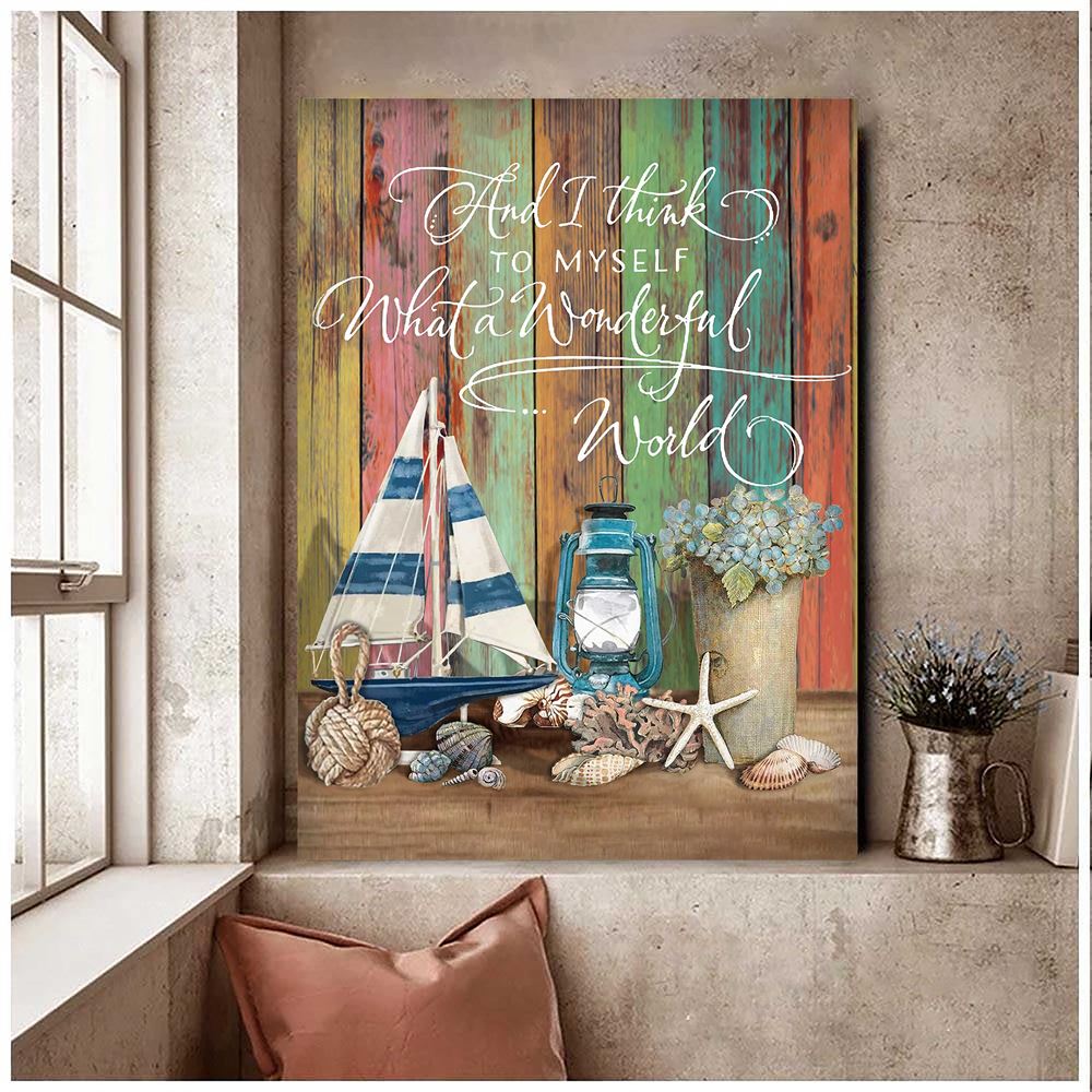 Ocean What A Wonderful World Canvas