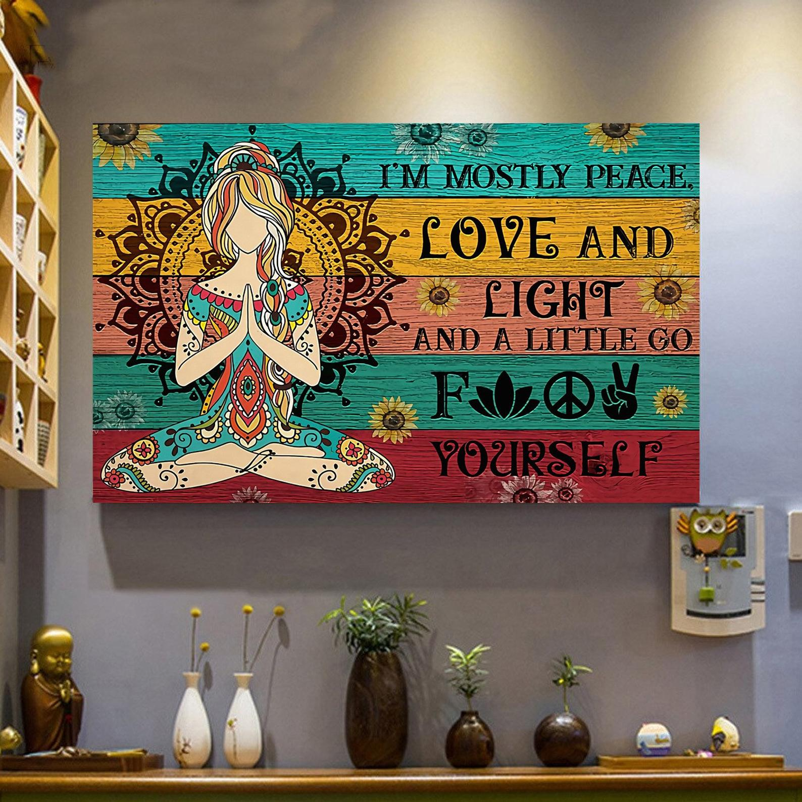 Peace Love Wall Art Canvas