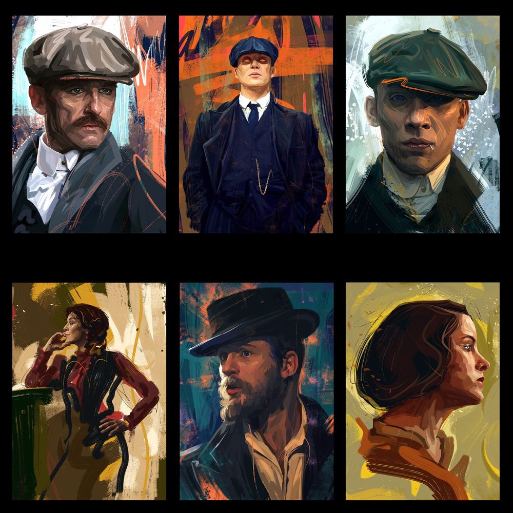 Peaky Blinders Tv Series Oil Painting Style Posters