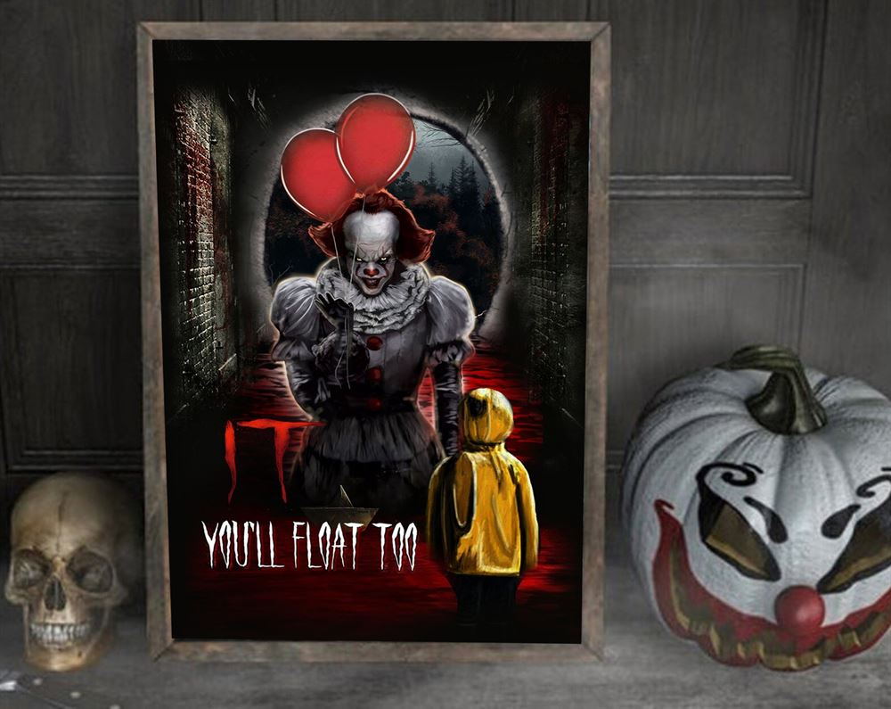 Pennywise It Youll Float Too Halloween Poster Wall Art Decor