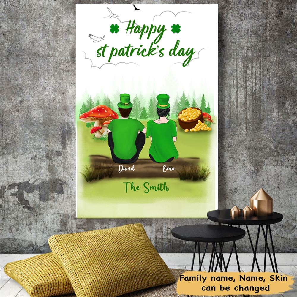 Personalized Best Gift For Couple St Patricks Day Custom Canvas Poster