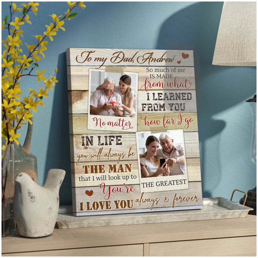 Personalized Birthday Gifts For Dad Custom Photo Fathers Day Canvas From Daughter Son Wall Art