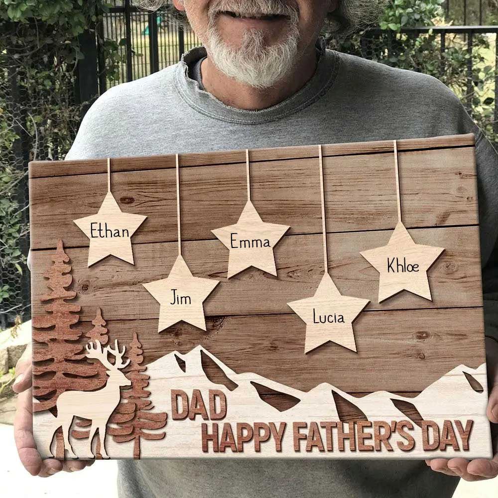 Personalized Dad Hunting Gifts Artist Wall Art For Hunting Daddy From Daughter Son Fathers Day Canv