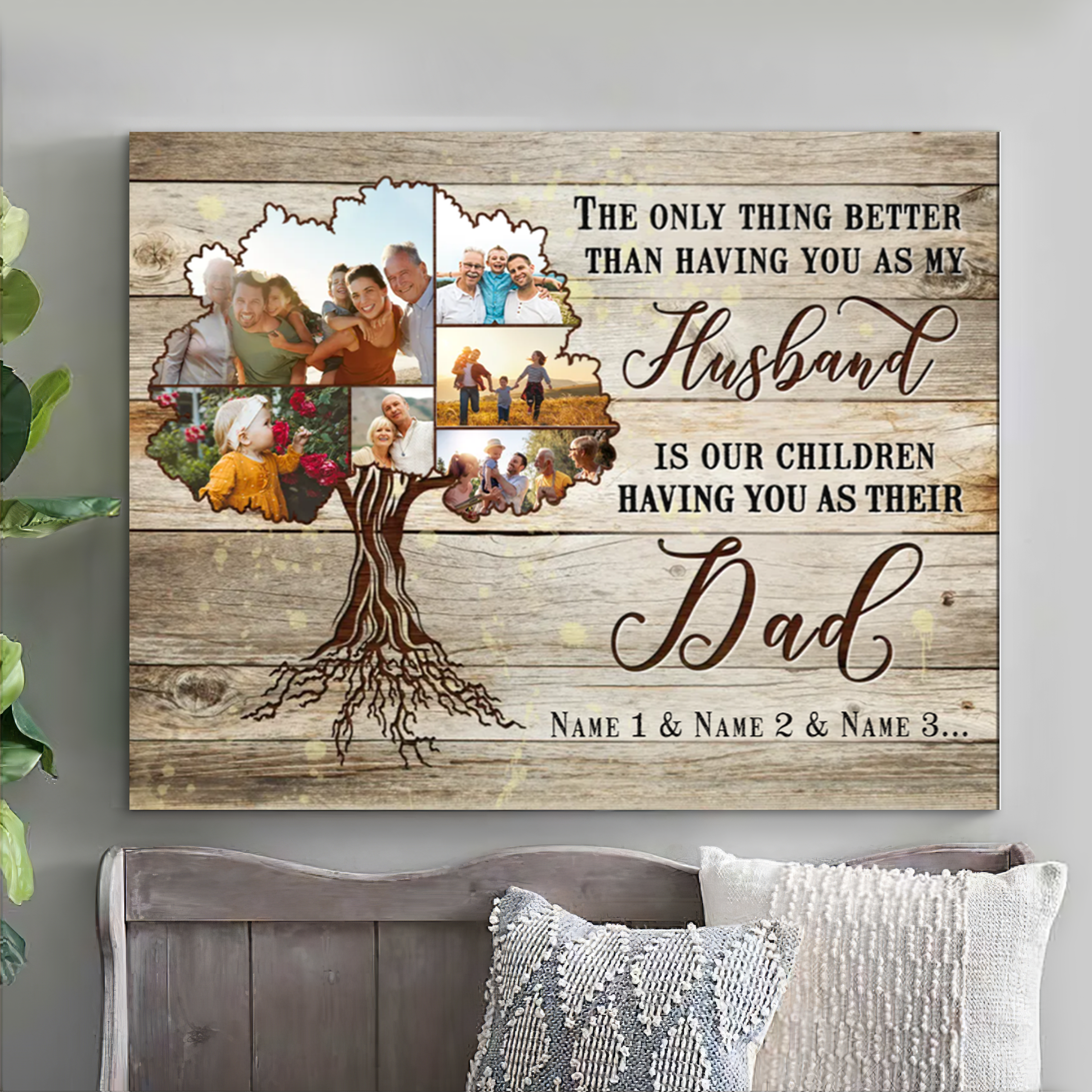 Personalized Family Tree Canvas To My Husband Gift Fathers Day Gift For Husband Fathers Day Canvas