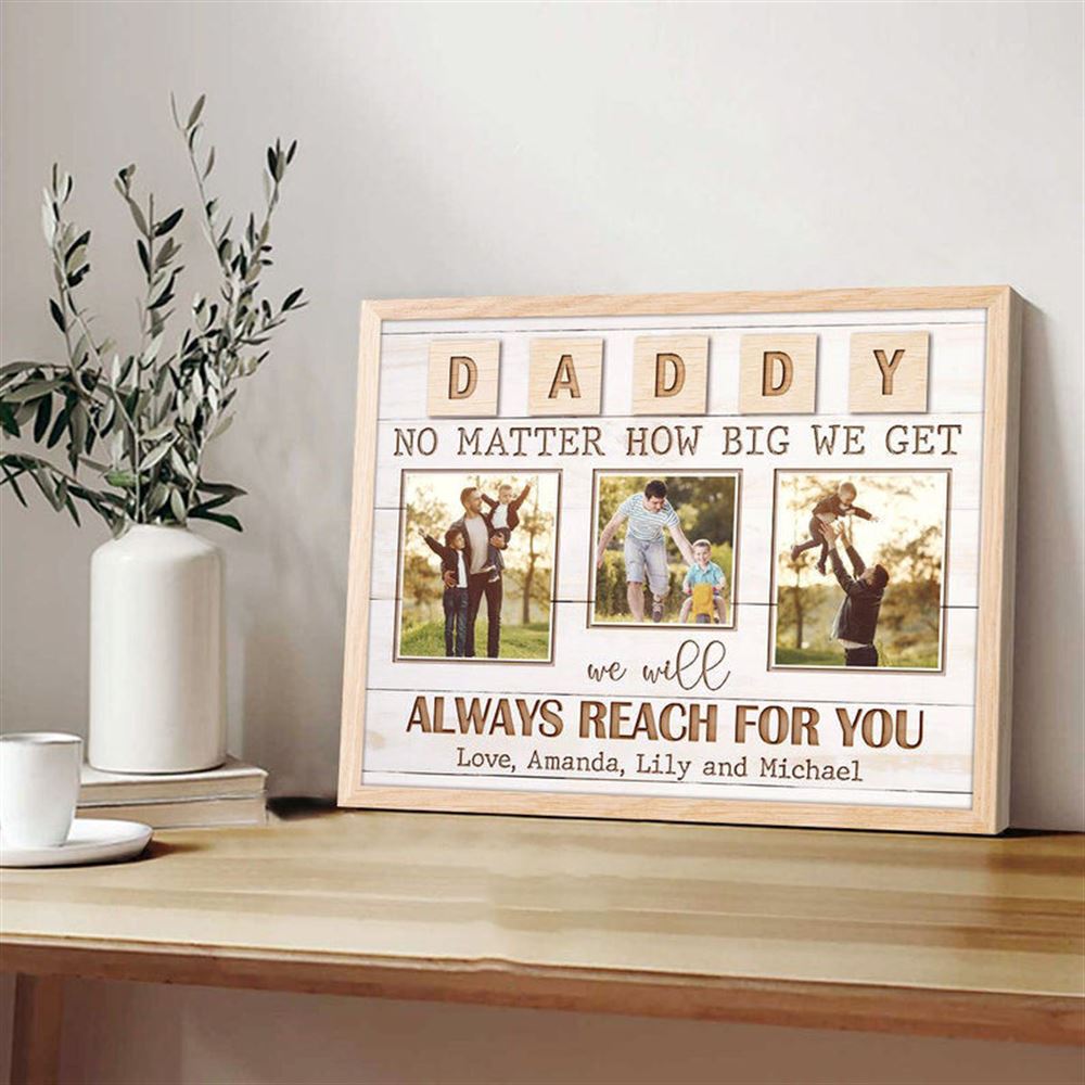 Personalized Father Photo Dad Canvas Custom Dad And Son Dad And Daughter Picture Wall Art For Living