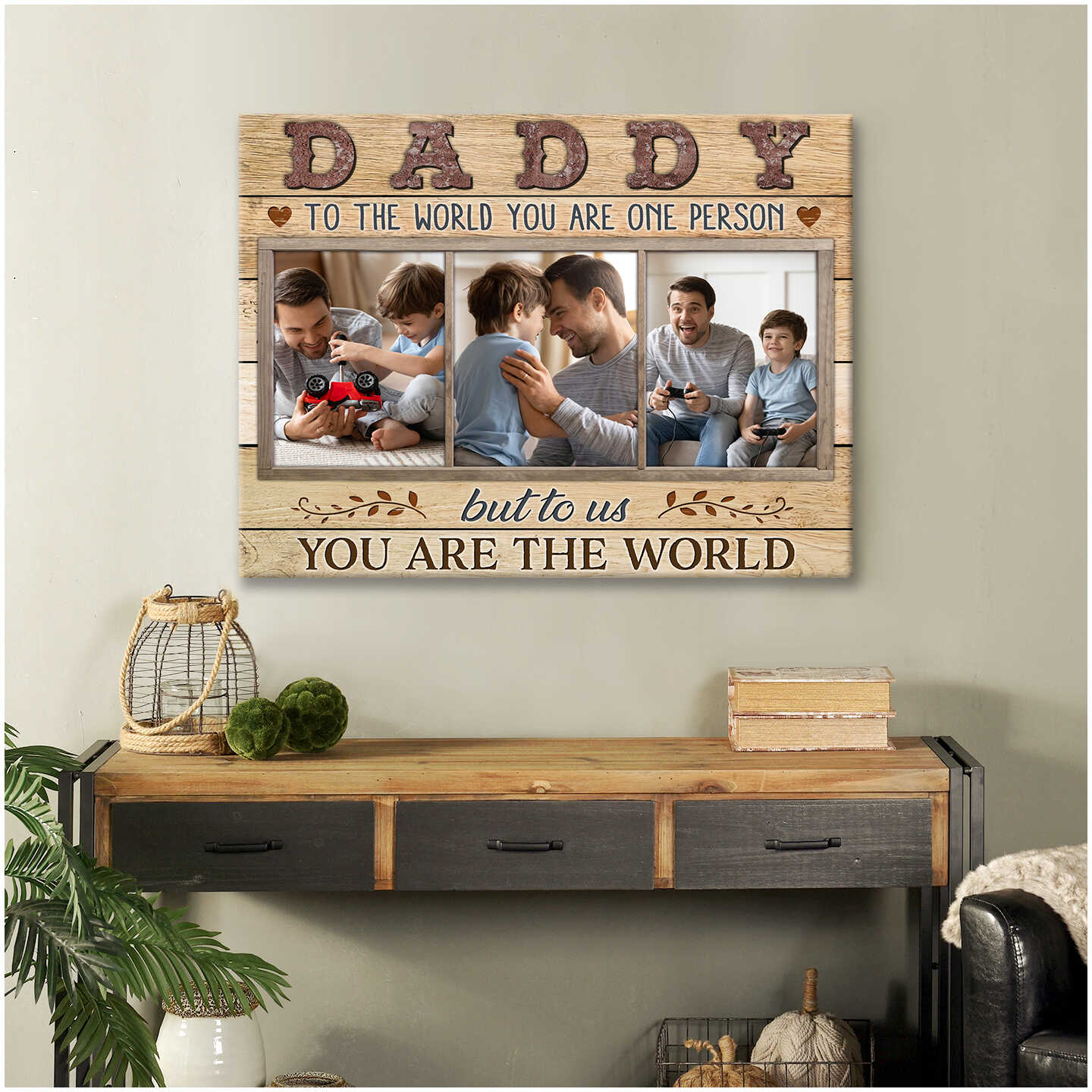 Personalized Gifts For Dad From Son Daughter You Are The World Canvas Print Fathers Day Canvas