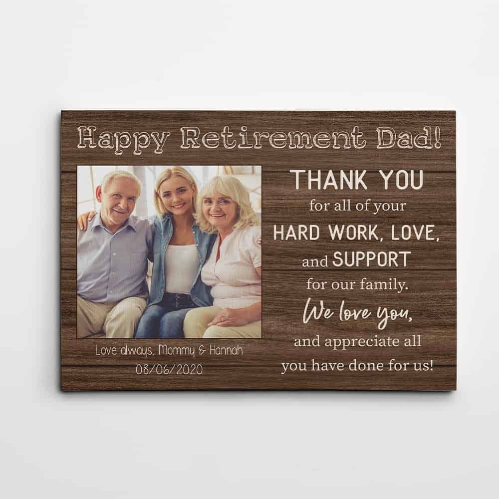 Personalized Happy Retirement Dad Canvas Print Retirement Dad Gifts