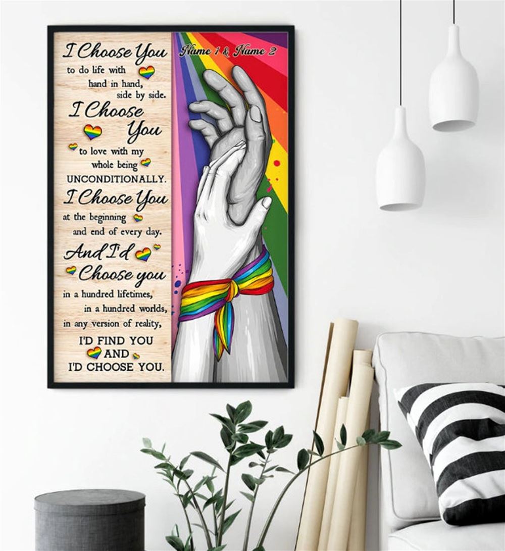 Personalized I Choose You Canvas Lgbt Custom Poster Gift For Lgbt Community Lgbt Pride Lgbt Poster P