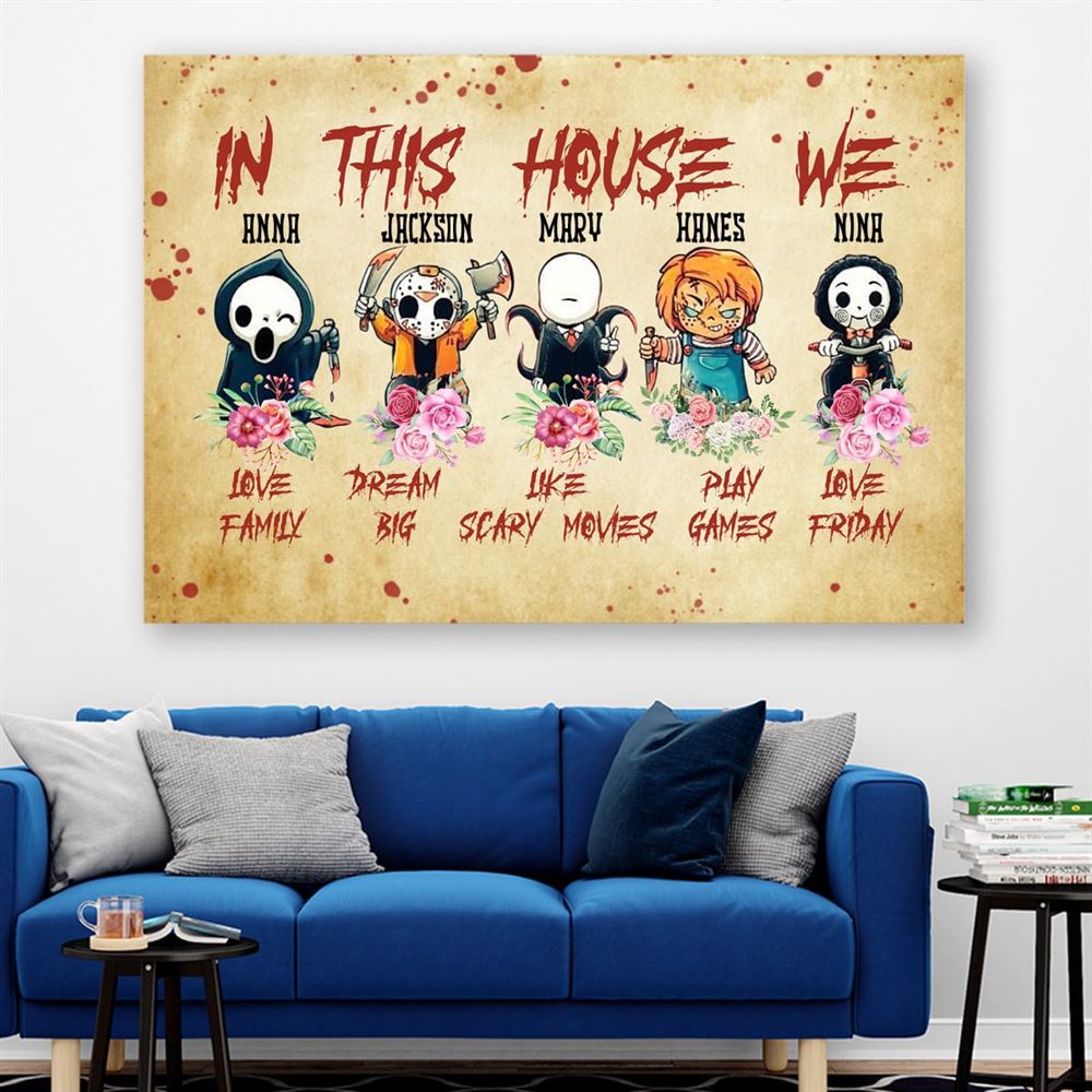 Personalized In This House We Love Family Canvasposter Gift For Halloween