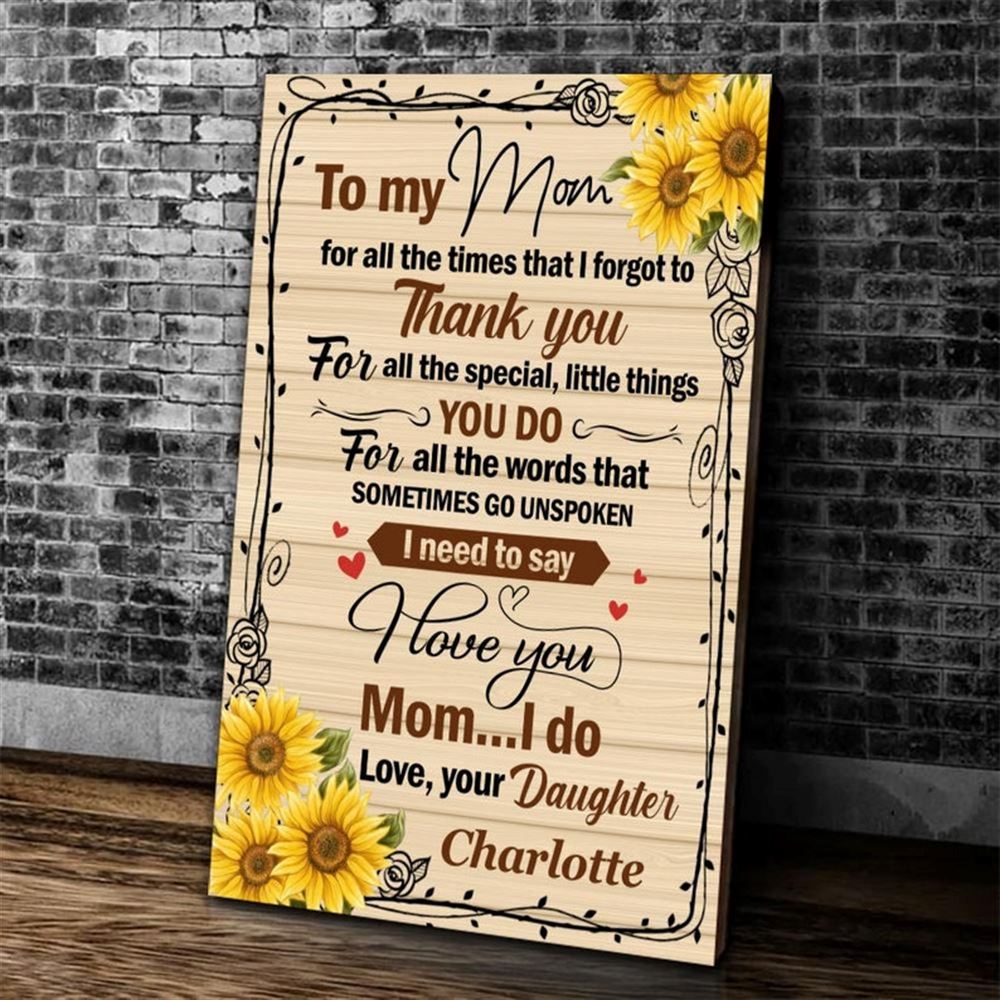 Personalized Poster Canvas Sunflower Mom Canvas Canvas Gift For Mothers Day