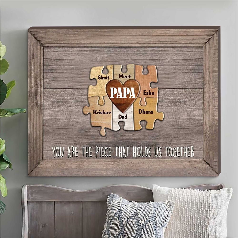 Personalized Puzzle Grandpa Canvas Papa Puzzle Canvas Gift From Grandkids For Fathers Day