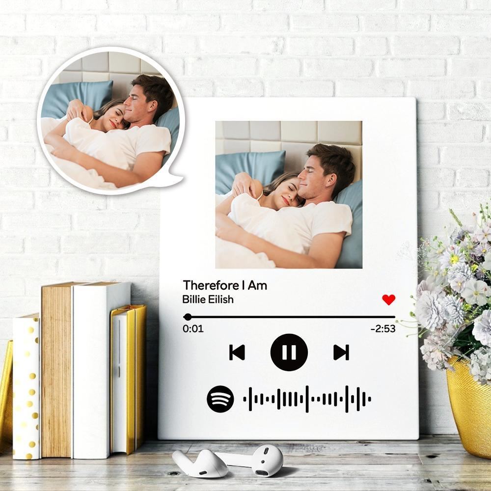 Personalized Scannable Spotify Code Painting Canvas Custom Photo Music Song Painting Wall Art Poster