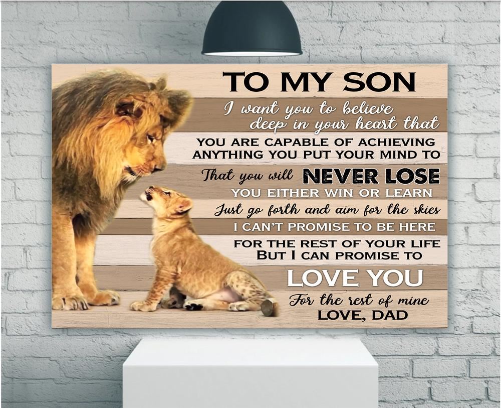 Personalized To My Son Canvas Gifts For Son From Dad Canvas To My Son I Love You For The Rest Of Min