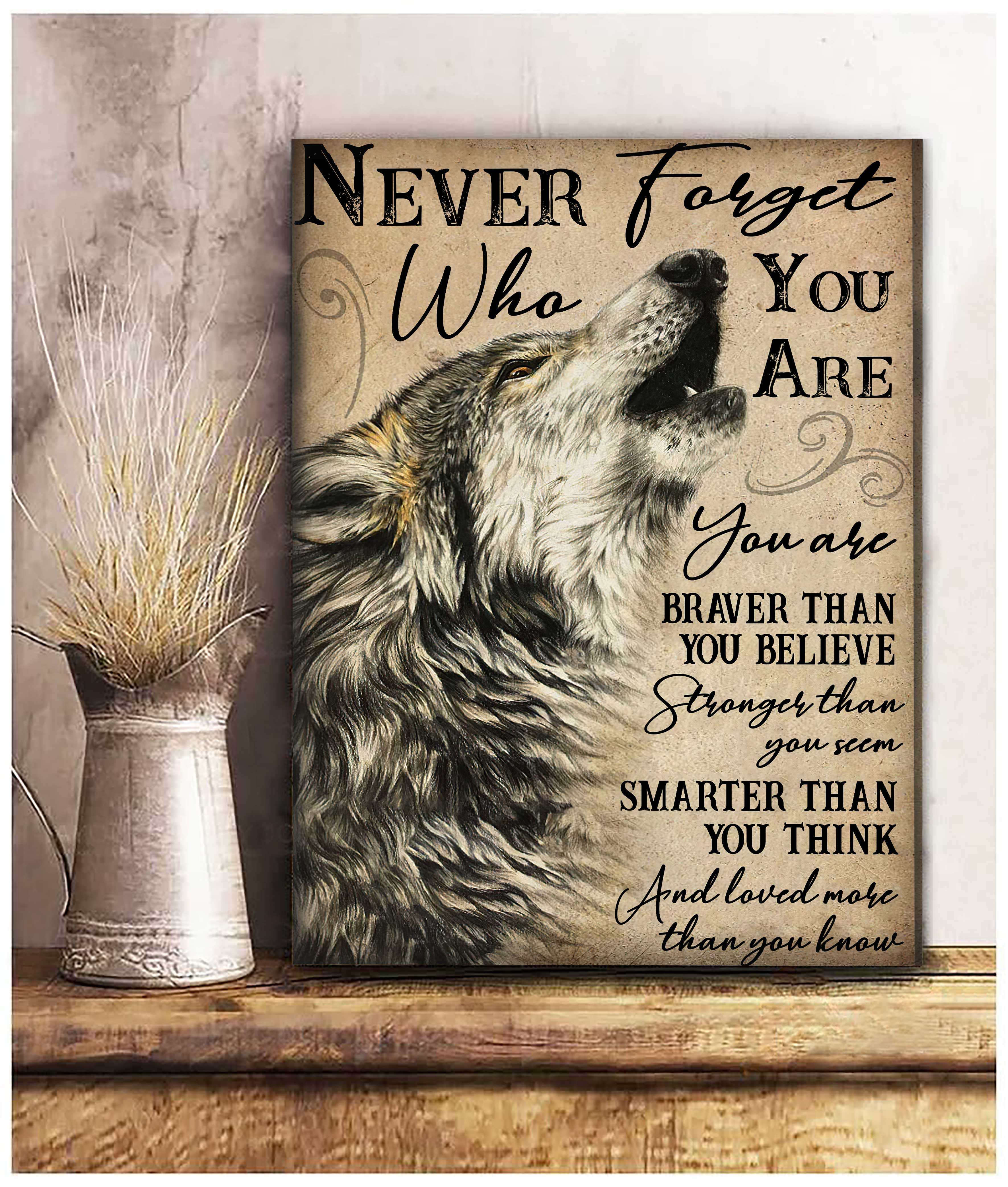 Personalized White Wolf Wall Art I Am The Storm Canvas Wall Art Motivation Canvas