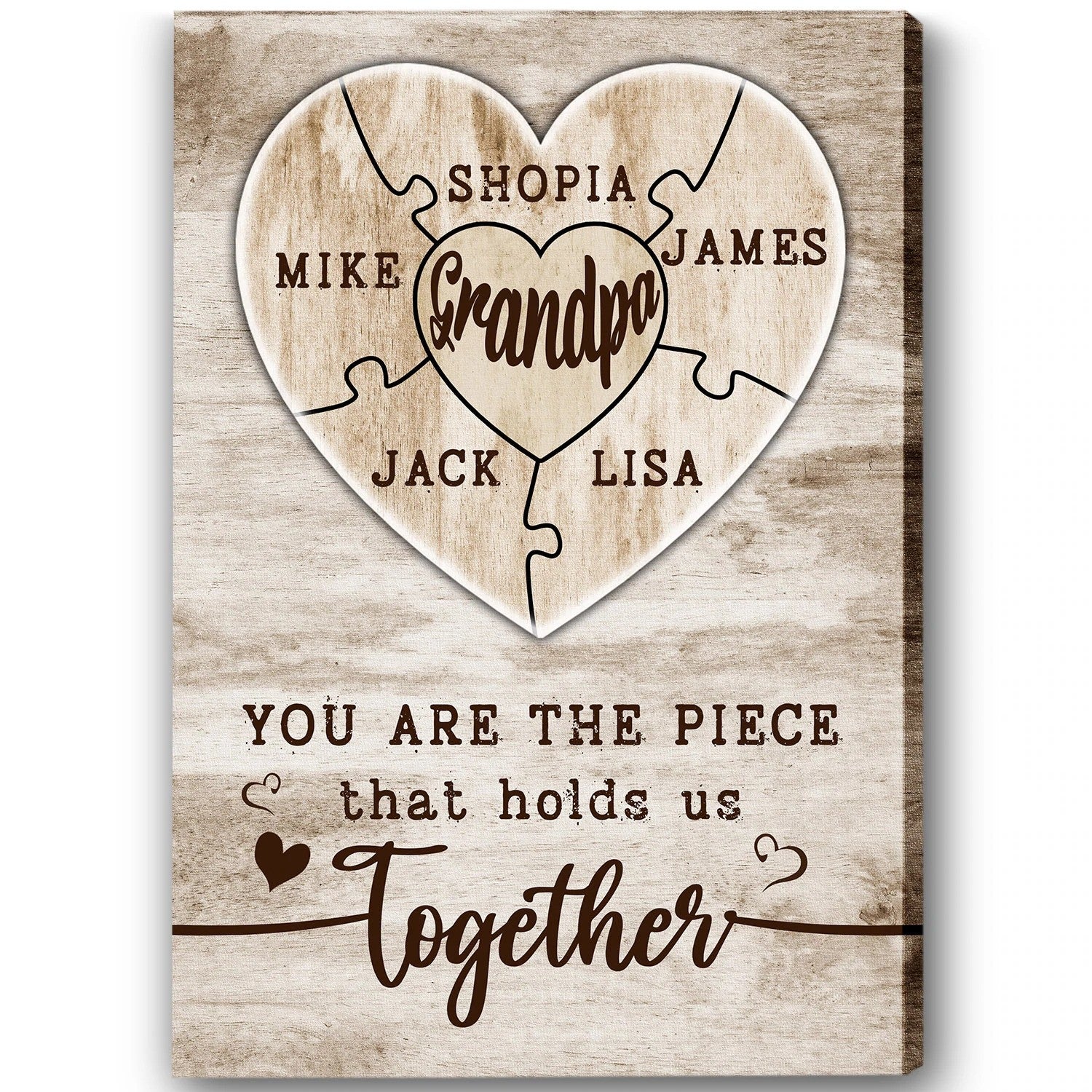 Puzzle Daddy Wall Art You Are The Piece That Holds Us Together Canvas For Father