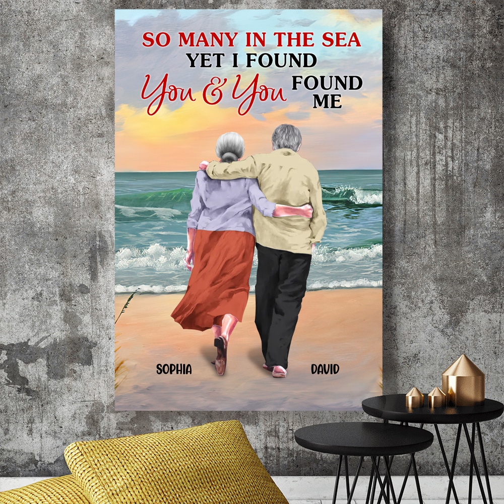 So Many In The Sea Yet I Found You And You Found Me Personalized Custom Couple Postercanvas Print Gift For Couples