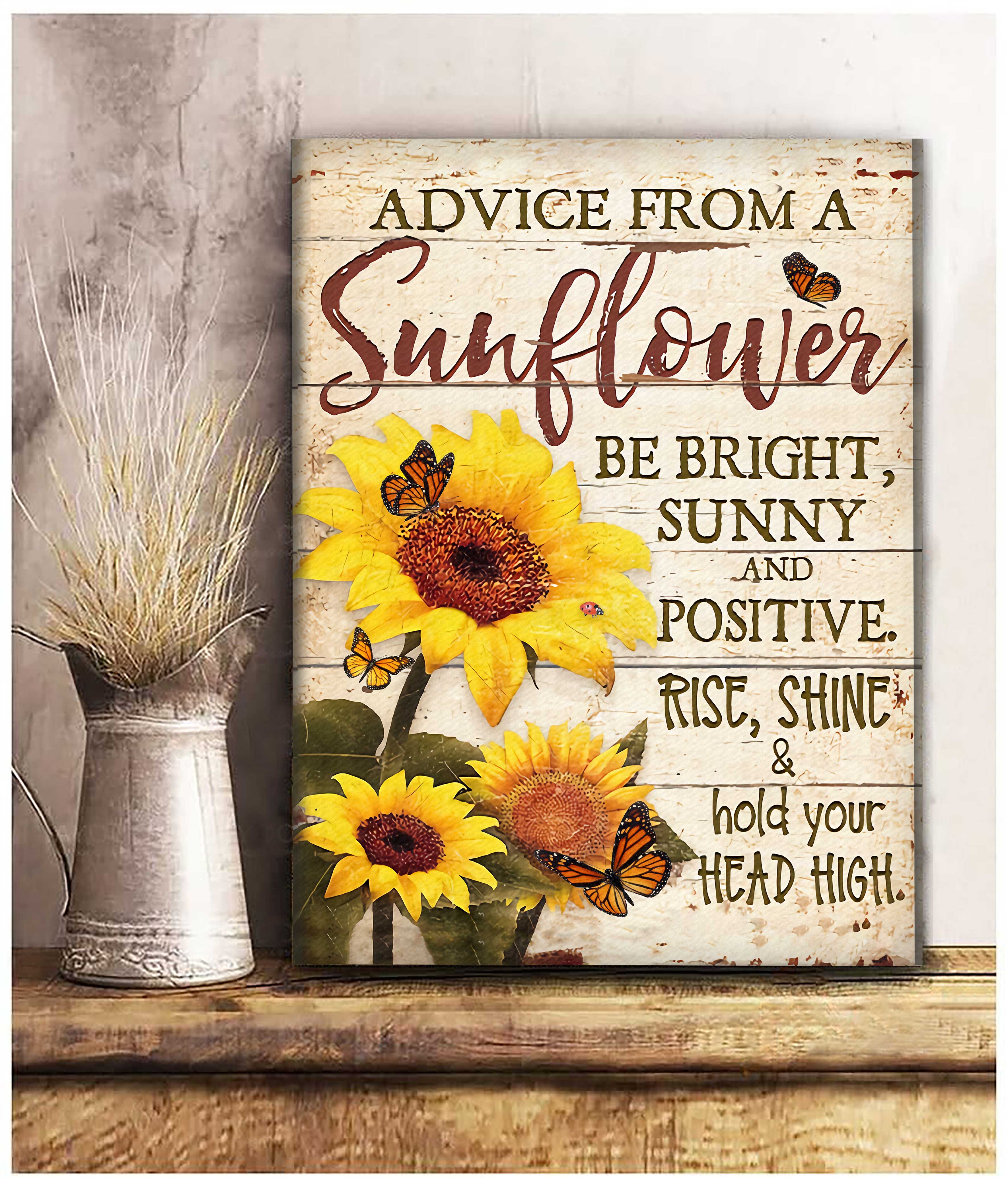 Sunflower Canvas Advice From A Sunflower Be Bright And Sunny